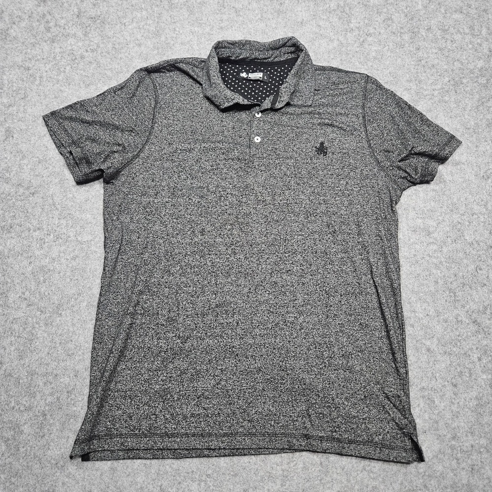 Rugby University Mens Polo Shirt Large Short Sleeve Gray Comfort Fit Collard